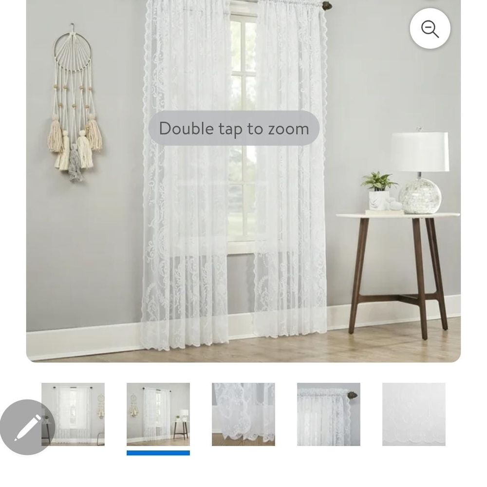 Elegant White Lace Curtain Panel